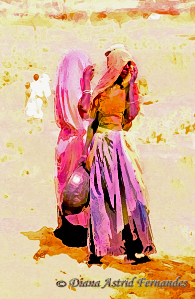 Rajasthan,-Two-Women-Earth-Movers-painterly